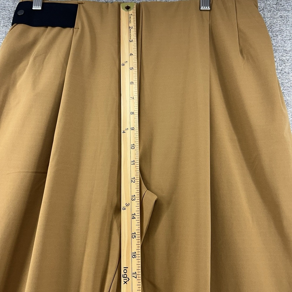 Aday Pleated Pants Women Size XL Brown Stretch Pull On Casual - Picture 7 of 11
